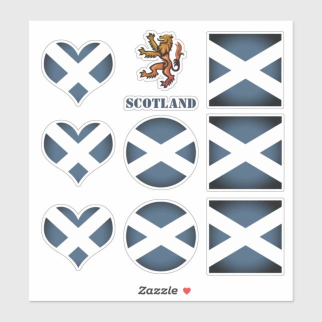 Scotland stickers, Scottish Flag Lion Heart /sport (Sheet)