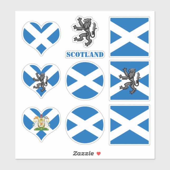 Scotland stickers, Scottish Flag Lion Heart /sport (Sheet)