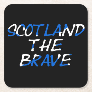 Scotland The Brave on Scottish Flag coastercn Square Paper Coaster