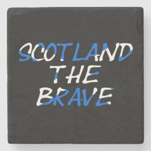 Scotland The Brave on Scottish Flag coastert Stone Coaster