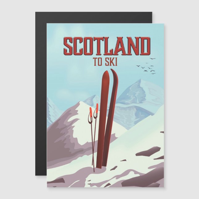 Scotland To Ski vintage travel poster (Front/Back)