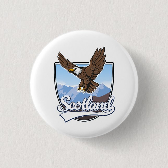 Scotland travel logo 1 inch round button (Front)
