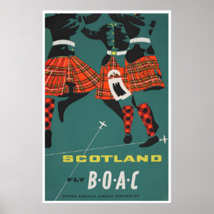 Scotland Travel Poster BOAC Art Print Scottish
