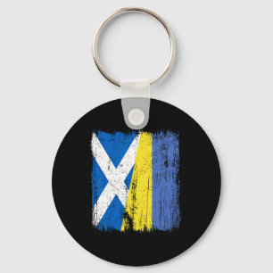 Scotland Ukraine Half Flag Scottish Ukrainian Heri Keychain