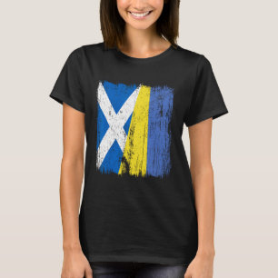 Scotland Ukraine Half Flag Scottish Ukrainian Heri T-Shirt