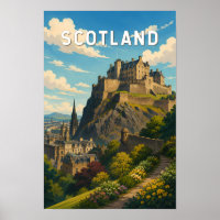 Scotland United Kingdom Illustration Travel Art