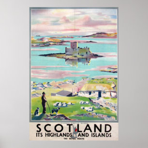 Scotland vintage travel poster