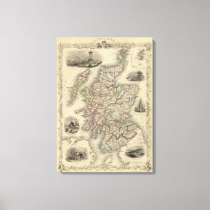 Scotland with inset map of the Shetland Islands Canvas Print