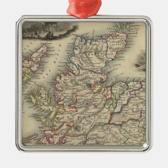 Scotland with inset map of the Shetland Islands Metal Ornament (Front)