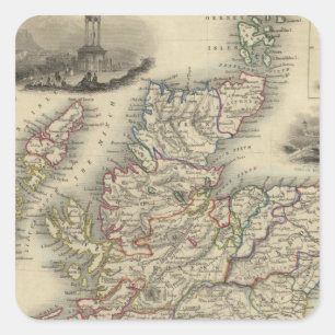 Scotland with inset map of the Shetland Islands Square Sticker