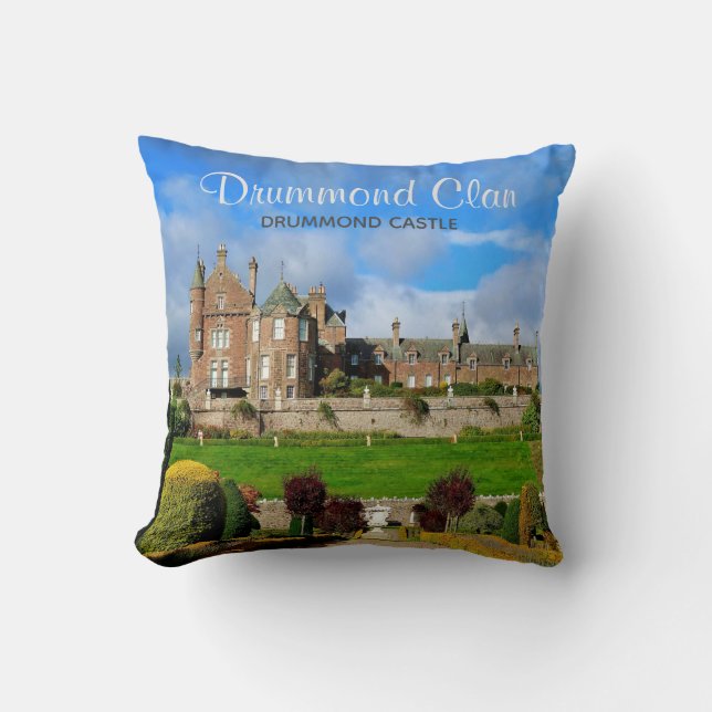Scotland's Drummond Clan Castle Photo Throw Pillow (Front)