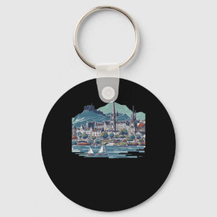 Scotland's Stunning 3d Sketch Isle Of Skye  Keychain
