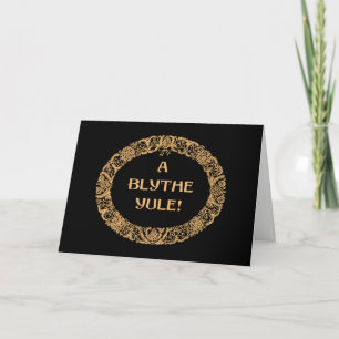 Scots Christmas Wreath Gold-effect Black Holiday Card