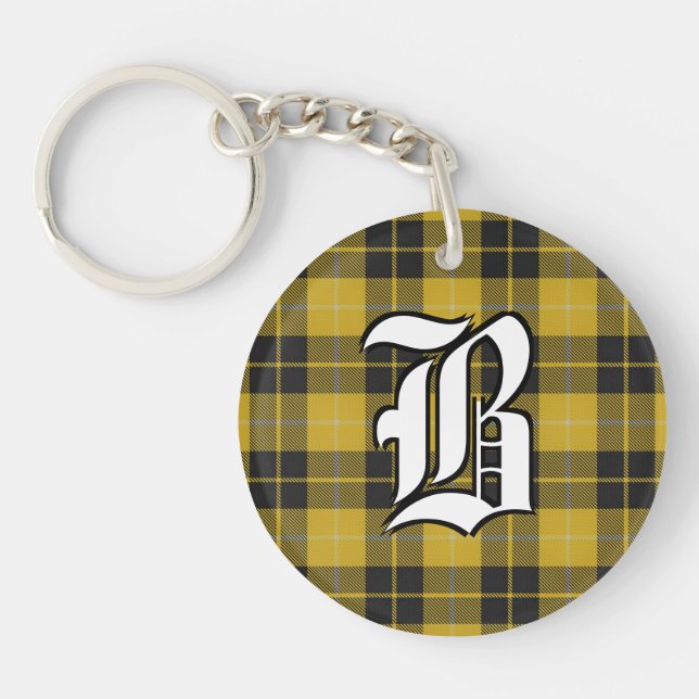 Scots Clan Barclay Tartan Plaid Keychain (Front)