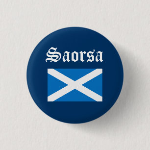 Scots Gaelic Saorsa Freedom Flag Pinback 1 Inch Round Button