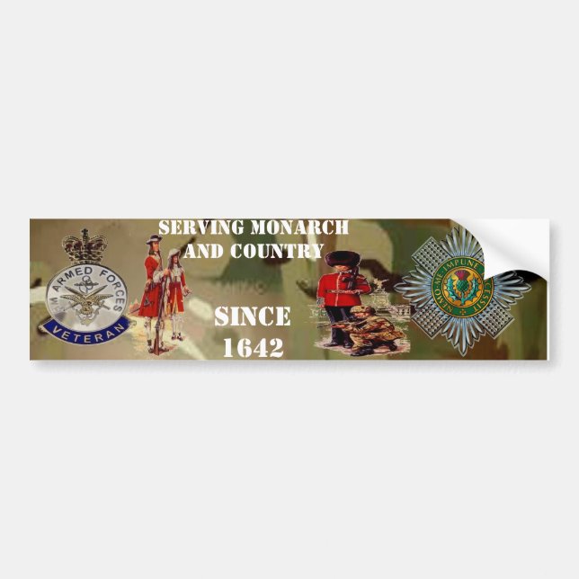Scots Guards Veteran Bumper Sticker. Sticker (Front)