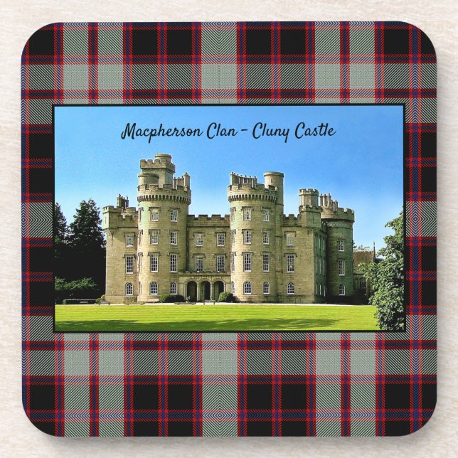 Scots Macpherson Clan's Cluny Castle Coaster (Front)