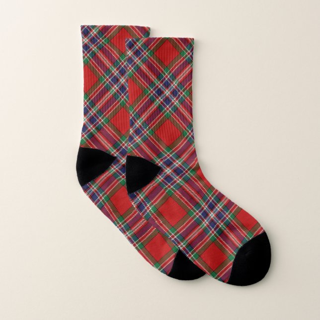 Scots Style Clan MacFarlane Tartan Plaid Socks (Pair)