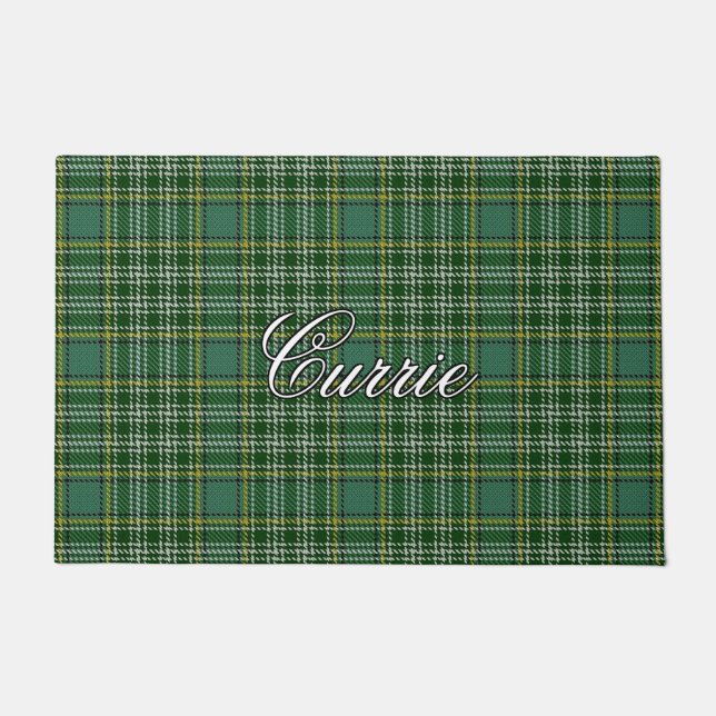Scots Vista Clan Currie Tartan Plaid Doormat (Front)