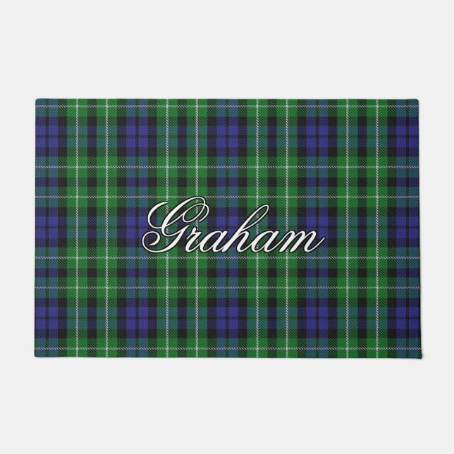 Scots Vista Clan Graham Tartan Plaid Doormat (Front)