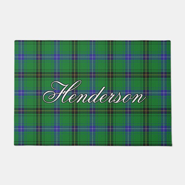 Scots Vista Clan Henderson Tartan Plaid Doormat (Front)