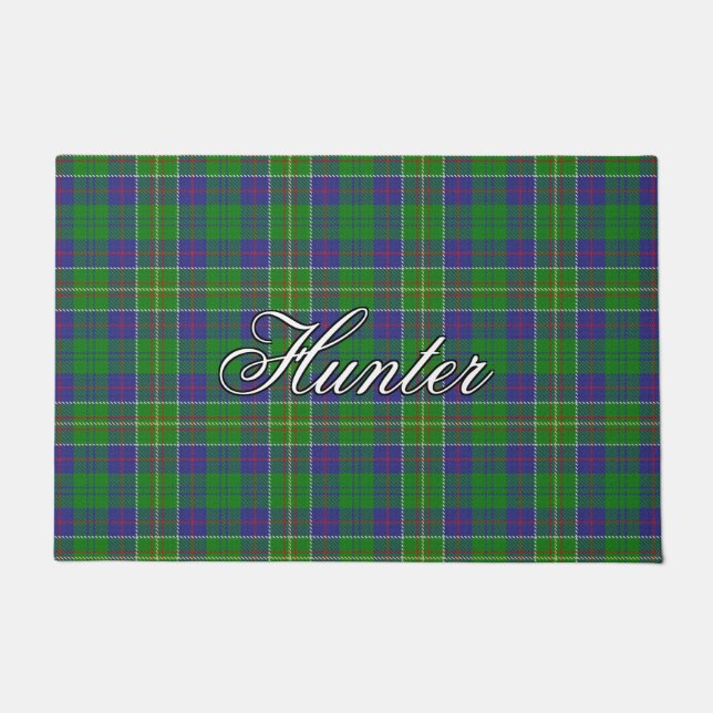 Scots Vista Clan Hunter Tartan Plaid Doormat (Front)