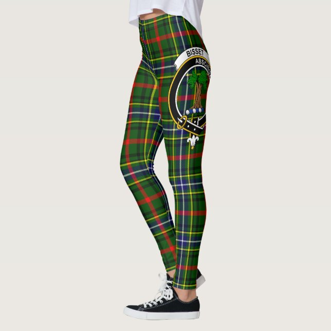 Scotstee Clan Bisset Crest Tartan Women Leggings (Left)