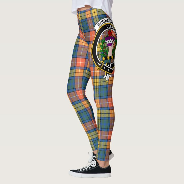 Scotstee Clan Buchanan Ancient Crest Tartan Women Leggings (Left)