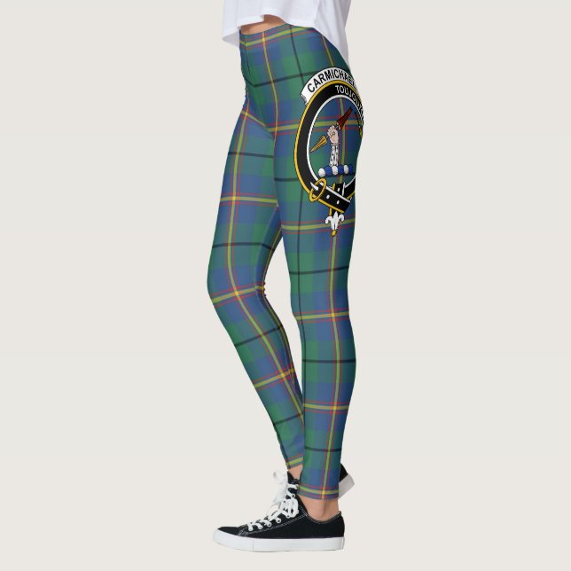 Scotstee Clan Carmichael Ancient Crest Tartan Wome Leggings (Left)