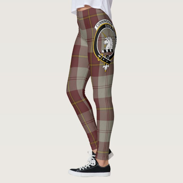 Scotstee Clan Cunningham Burgundy Dancers Crest  Leggings (Left)
