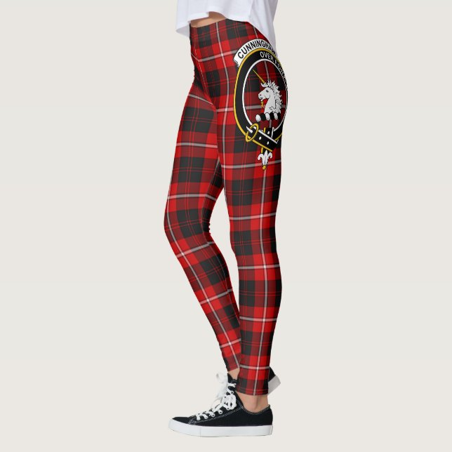 Scotstee Clan Cunningham Crest Tartan Women Leggings (Left)