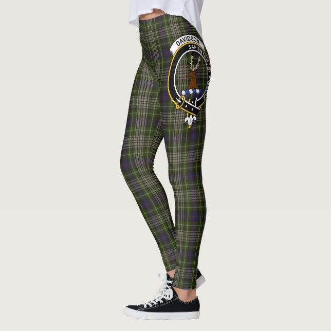 Scotstee Clan Davidson Tulloch Dress Crest Tartan  Leggings (Left)