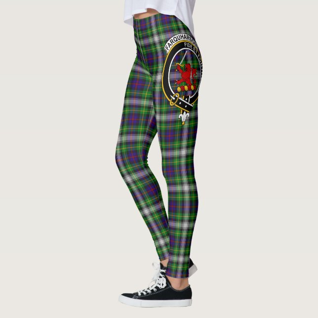 Scotstee Clan Farquharson Crest Tartan Women Leggings (Left)