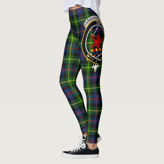 Scotstee Clan Farquharson Modern Crest Tartan Wome Leggings (Left)