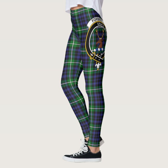 Scotstee Clan Forbes Lyon Court Crest Tartan Women Leggings (Left)