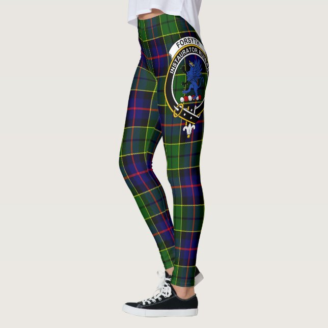 Scotstee Clan Forsyth Crest Tartan Women Leggings (Left)