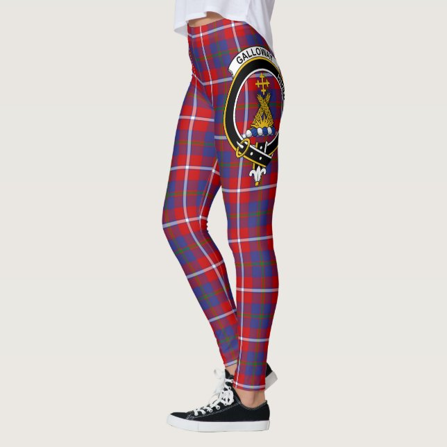 Scotstee Clan Galloway Red Crest Tartan Women Leggings (Left)
