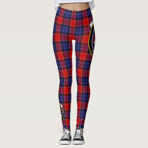 Scotstee Clan Graham of Menteith Red Crest Tartan  Leggings