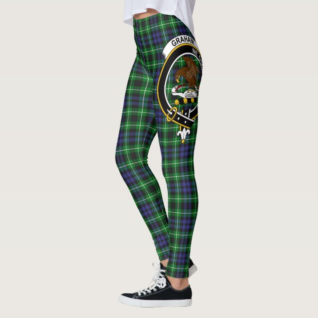 Scotstee Clan Graham of Montrose Crest Tartan Wome Leggings (Left)