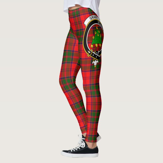 Scotstee Clan Grant Modern Crest Tartan Women Leggings (Left)