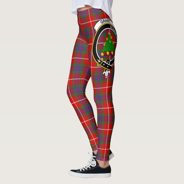 Scotstee Clan Grant of Lurg Crest Tartan Women Leggings (Left)