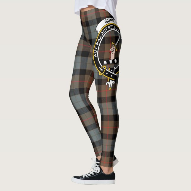 Scotstee Clan Gunn Weathered Crest Tartan Women Leggings (Left)