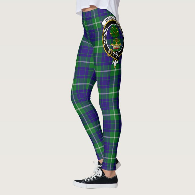 Scotstee Clan Hamilton Hunting Crest Tartan Women  Leggings (Left)