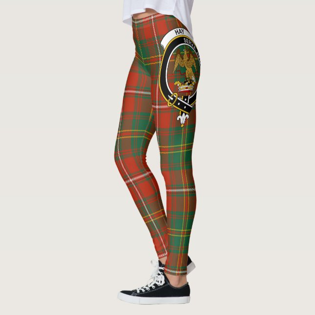 Scotstee Clan Hay Crest Tartan Women Leggings (Left)