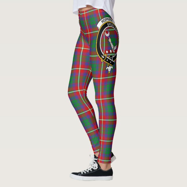 Scotstee Clan Hopkirk Crest Tartan Women Leggings (Left)