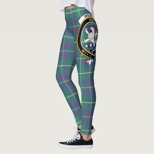 Scotstee Clan Inglis Ancient Crest Tartan Women Leggings (Left)