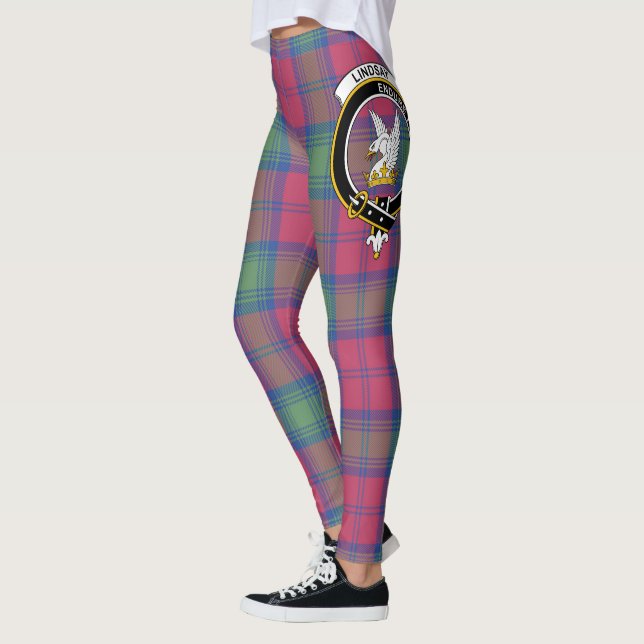Scotstee Clan Lindsay Ancient Crest Tartan Women Leggings (Left)