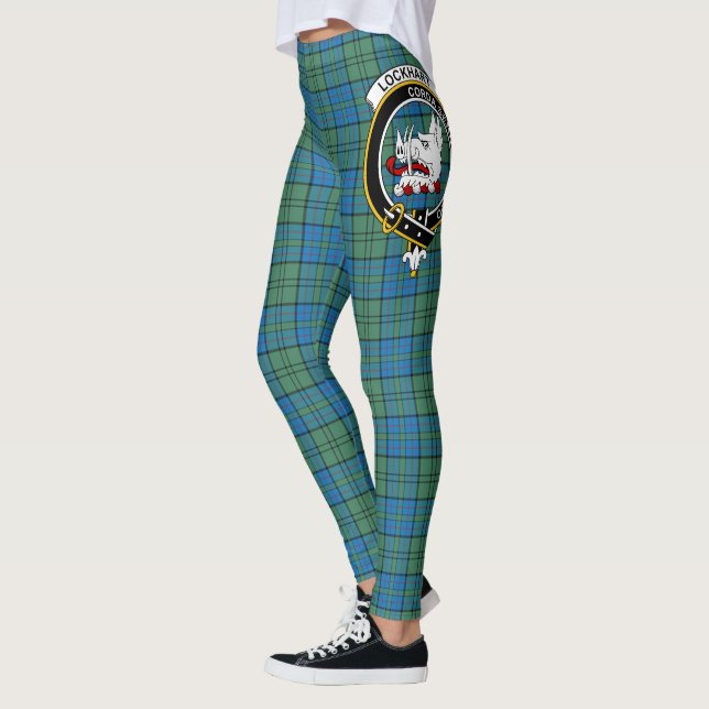 Scotstee Clan Lockhart Ancient Crest Tartan Women  Leggings (Left)