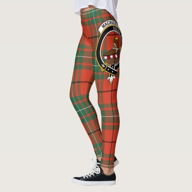 Scotstee Clan MacAulay Ancient Crest Tartan Women  Leggings (Left)