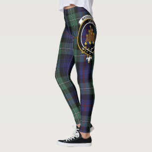 Scotstee Clan MacKenzie Modern Blue Crest Tartan Leggings